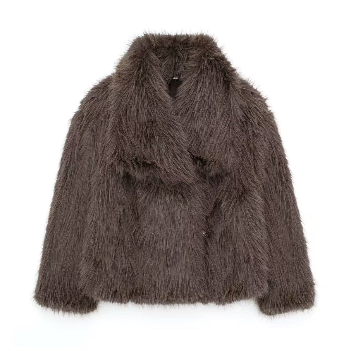 Luxe Fur Look Wrap Jacket