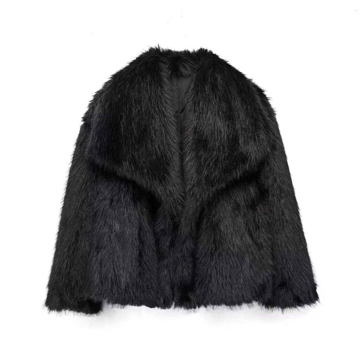 Luxe Fur Look Wrap Jacket