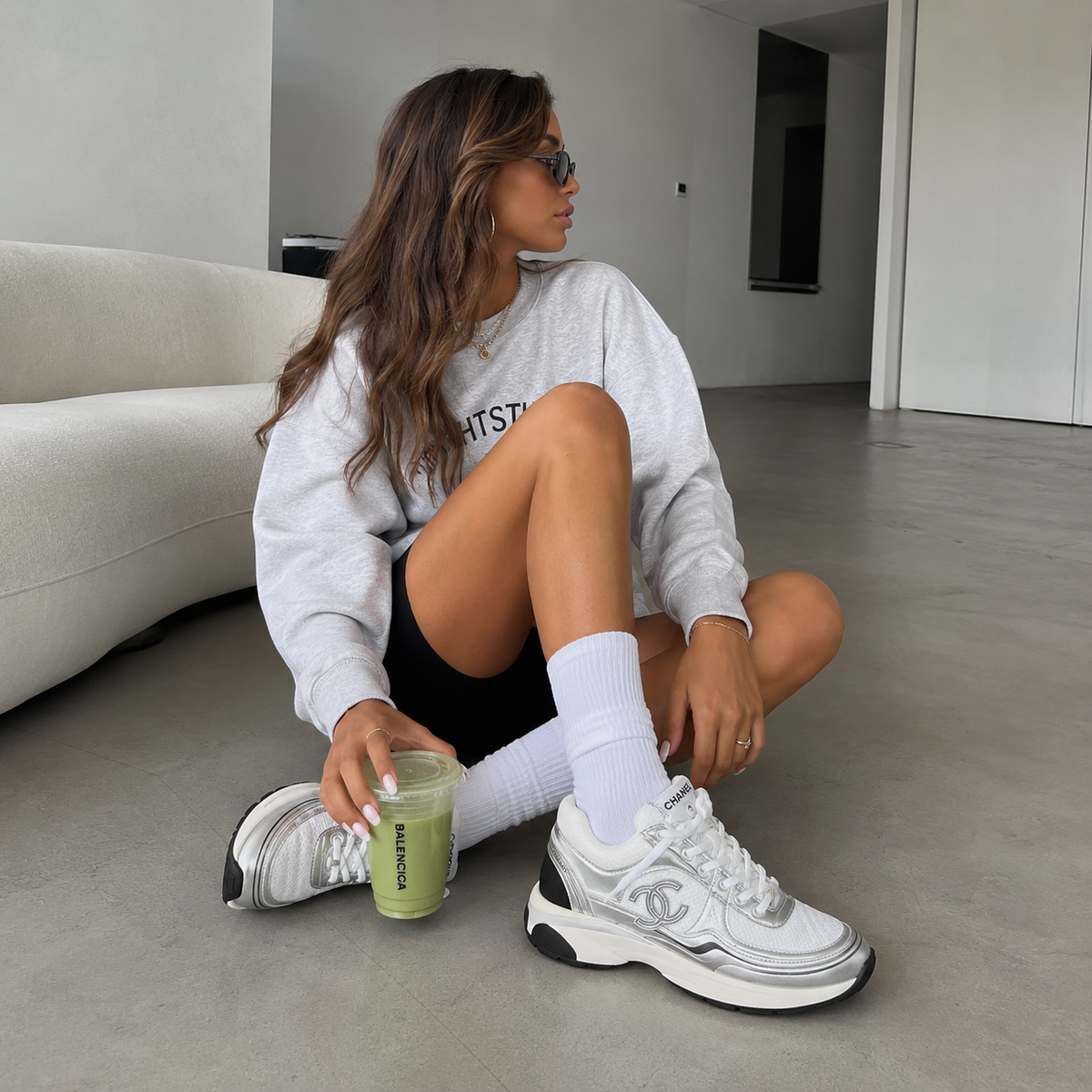 "CC" Luxury Sneaker Silber