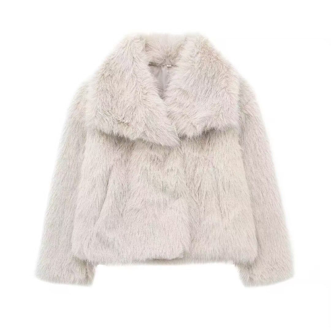 Luxe Fur Look Wrap Jacket