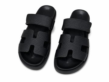 "H" Cut Leather Slides
