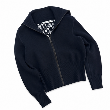 "CD" Zip Knit Cardigan