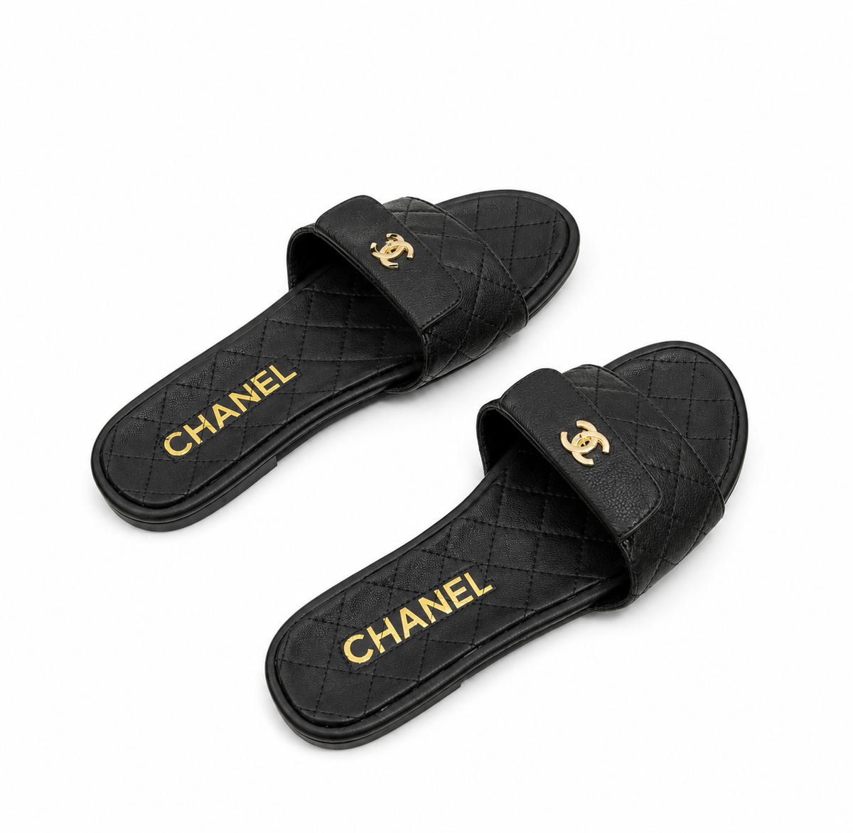 "CC" Luxury Slides Schwarz