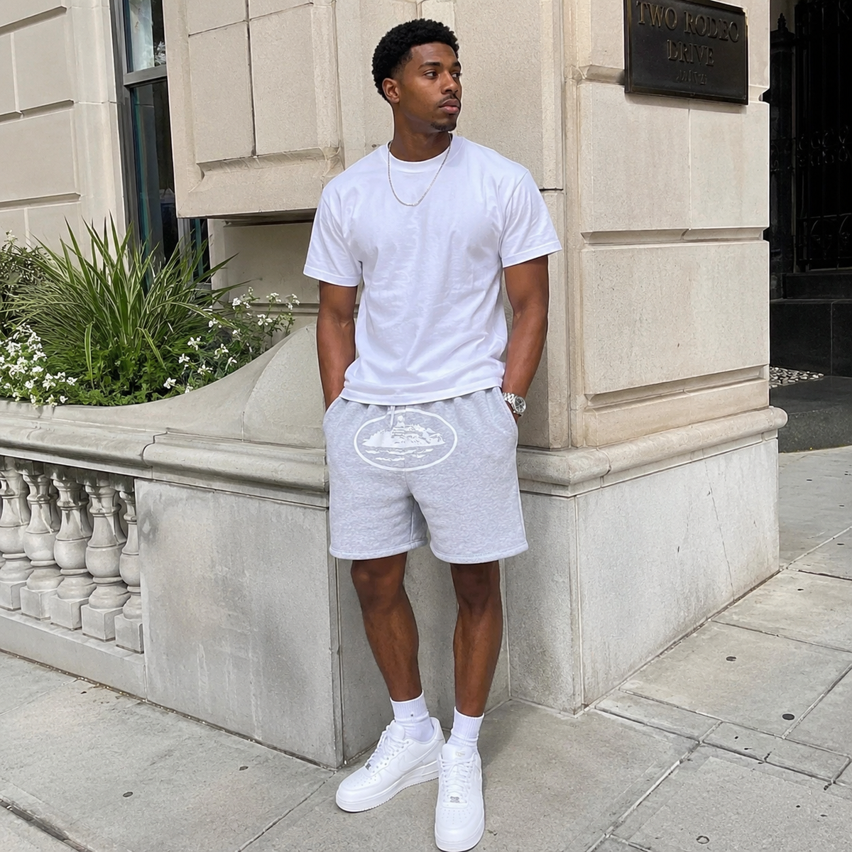 "CORTZ" Sweat Shorts Grau