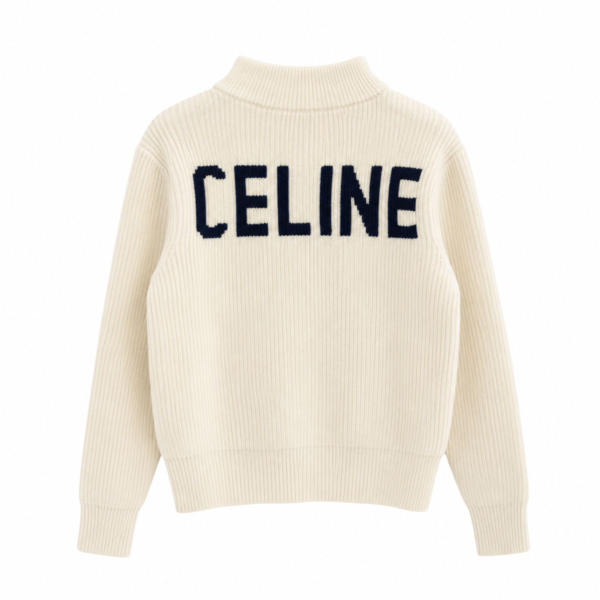 "CE" Knit Zip Cardigan