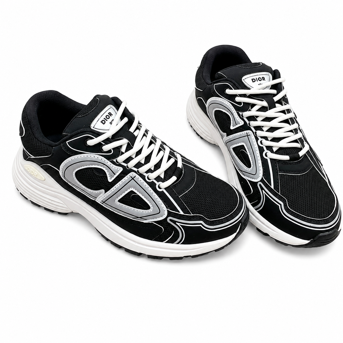 „D“ B30 Sneaker – Schwarz/Weiß