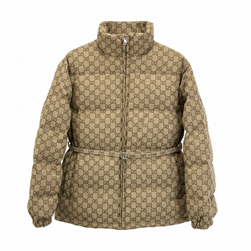 "GG" Monogram Belted Puffer Jacket