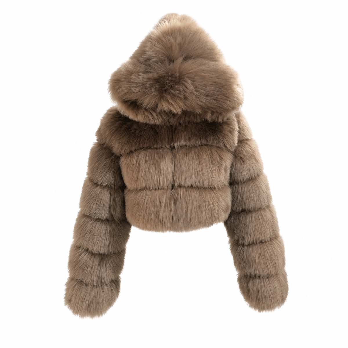 Luxe Hooded Fur Look Jacket