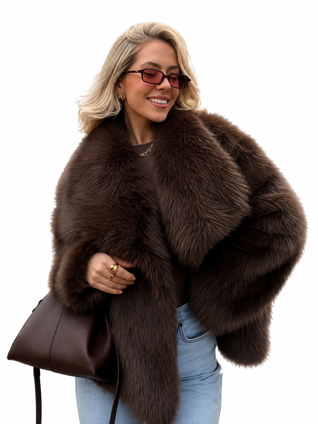 Luxe Oversized Fur Look Jacket