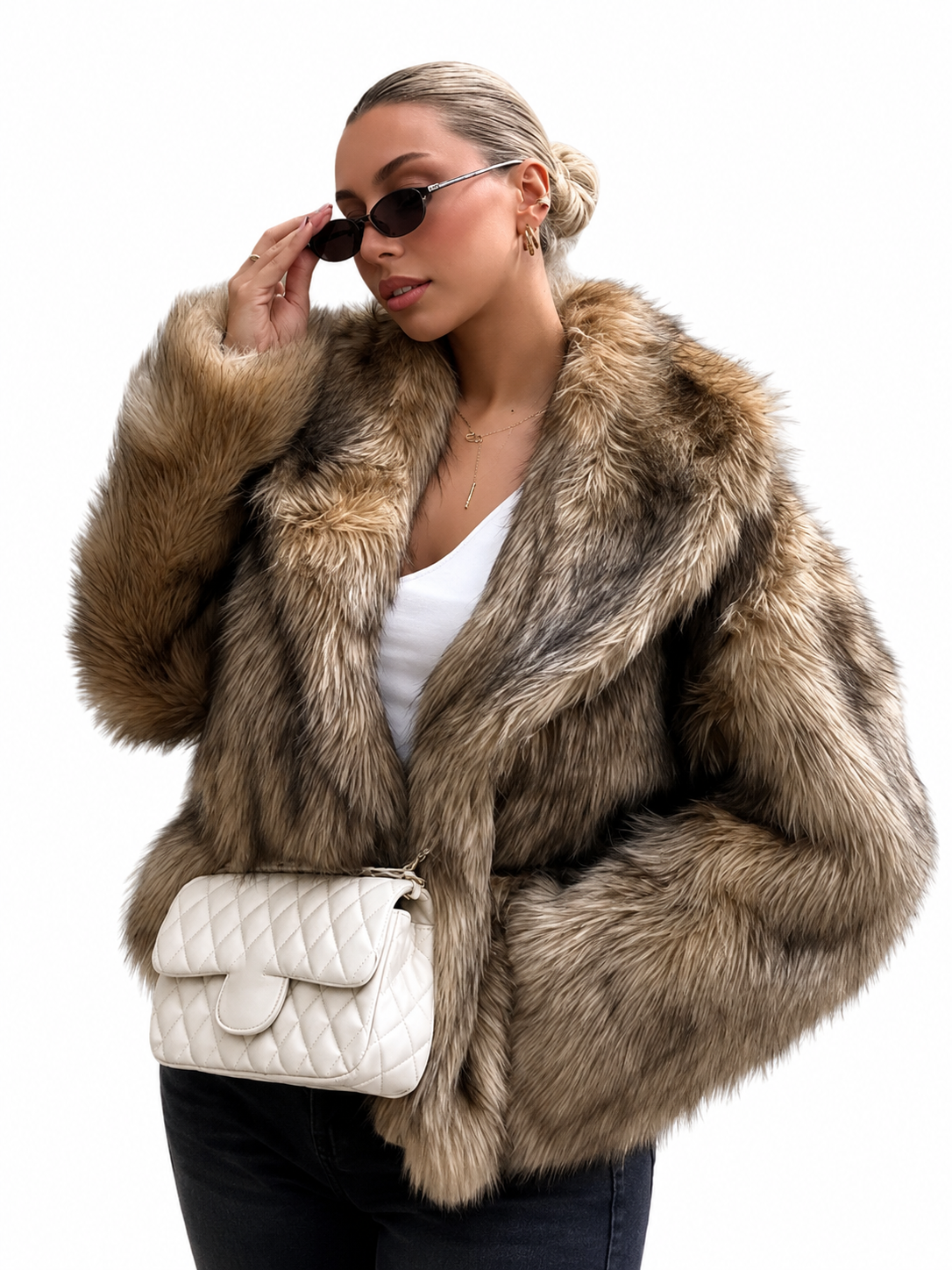 Luxe Long Fur Look Jacket