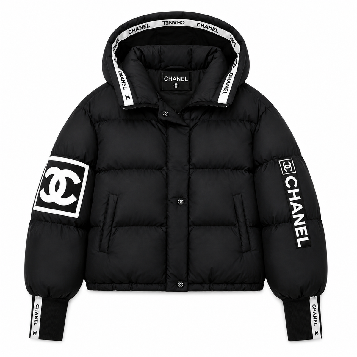 „CC“ Hooded Puffer Jacke