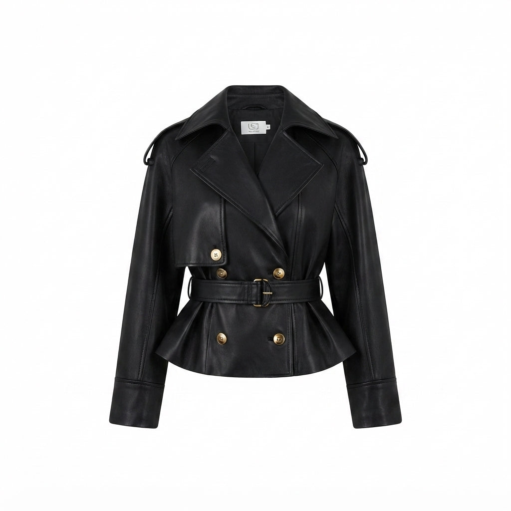 Peplum Leather Jacke