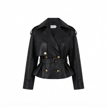 Peplum Leather Jacke