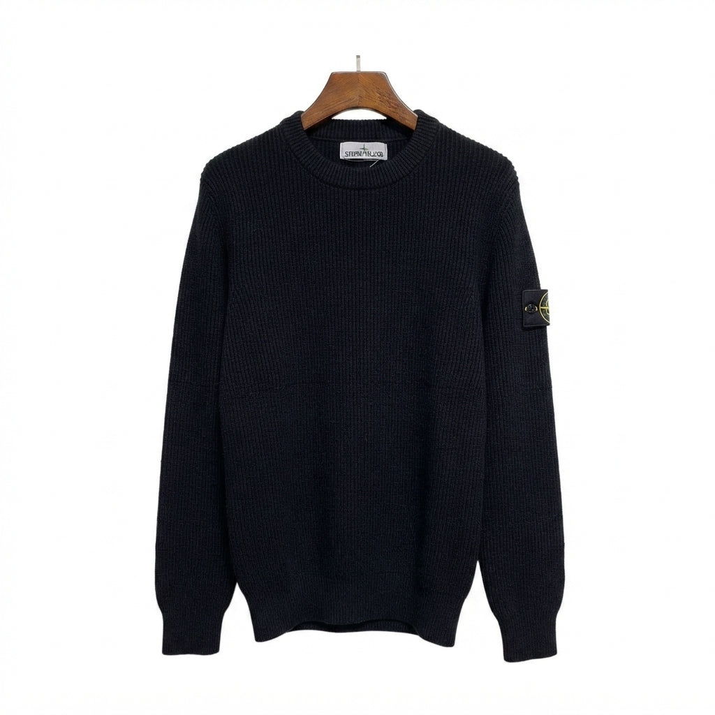 „St I“ Ribbed Knit Crewneck