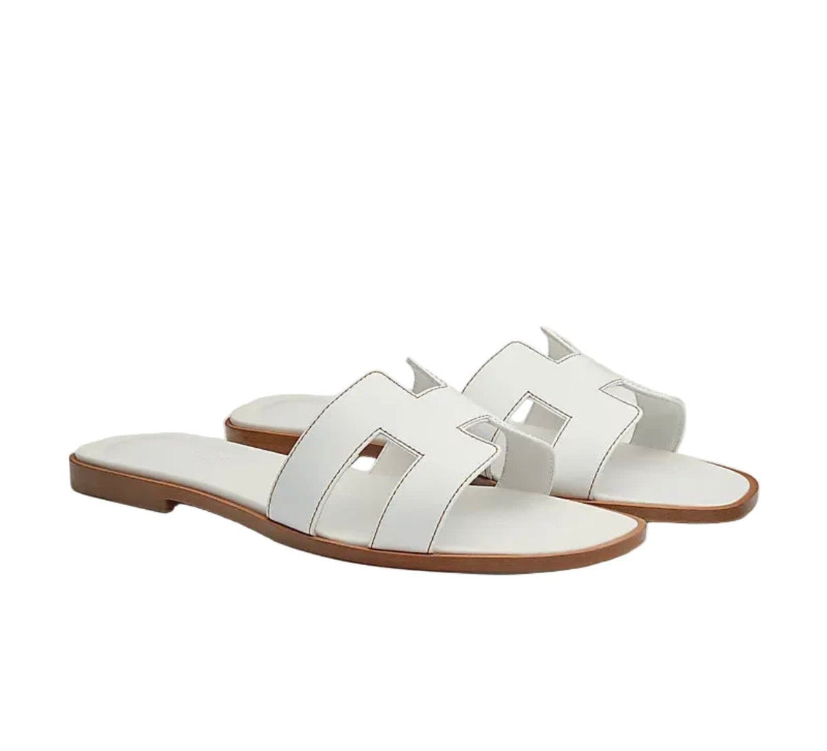 "H" Cut Leather Slides
