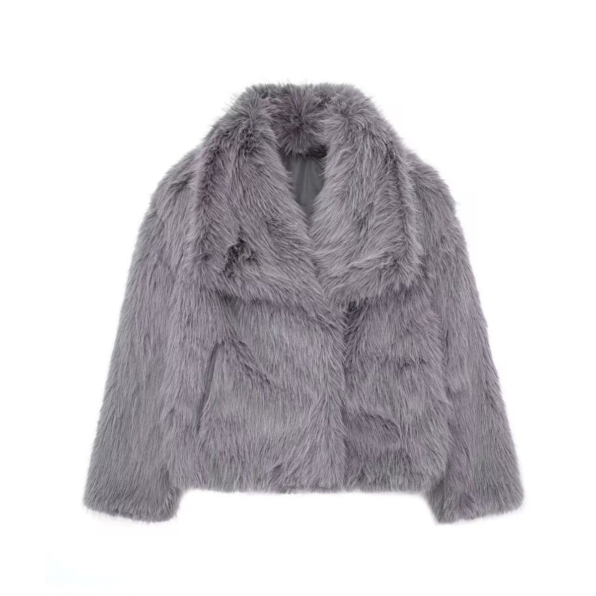 Luxe Fur Look Wrap Jacket